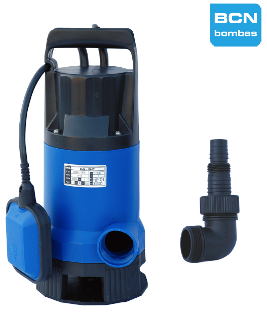 Bomba submersível para drenagem de água com corpo em plástico