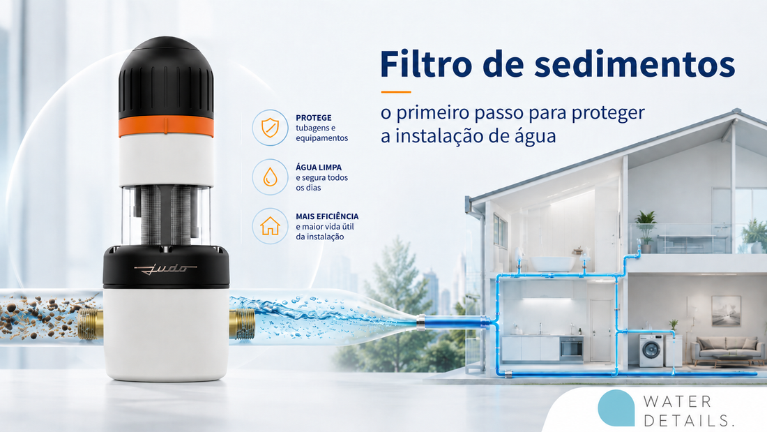 Filtro de sedimentos JUDO instalado à entrada de água de uma moradia
