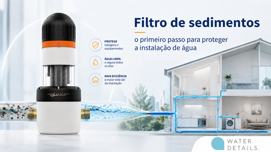 Filtro de sedimentos JUDO instalado à entrada de água de uma moradia