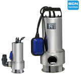 Bomba sumergible para drenaje de agua con cuerpo de acero inoxidable.