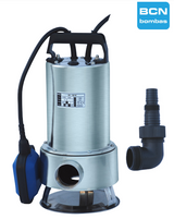 Bomba sumergible para drenaje de agua con cuerpo de acero inoxidable.